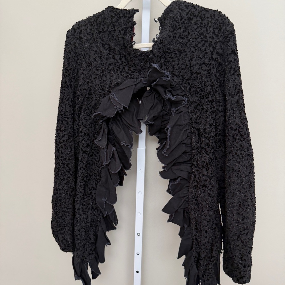 R.L.E. Black Women's Textured Wide-Leg Pants & cardigan Set size ~S - Picture 6 of 11